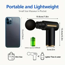 A Stylishly Designed Mini High Torque Motor USB Rechargeable Handheld Massage Gun For Body, Back And Neck Deep Muscle Percussion Massager With 1200 MAh Rechargeable Lithium Battery - Ideal As A Father's Day And Mother's Day Gift