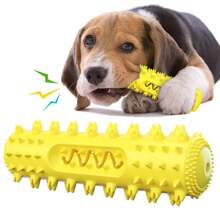 Juguetes para masticar para perros, cepillo de dientes para perros, cepillo de limpieza dental, juguetes suaves para masticar para perros pequeños y medianos, juguetes para masticar para cachorros, juguetes para masticar para perros grandes - Amarillo - Ver 1