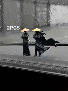 2pcs "Martial Arts Swordsman" Interior Car Decor, Screen Display Accessory For Car Center Console - Multicolor - View 6