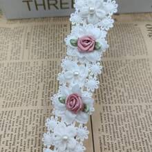 1 ياردة من الشريط المطرز المطرز قماش التطريز مزينة للحرف اليدوية فساتين الزفاف ملابس الديكور