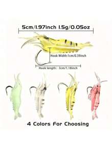 10/20/30pcs Bionic Shrimp Fishing Lure, Bionic Lure With Hook, Small Soft Shrimp Lure For Fishing - Multicolor - View 10
