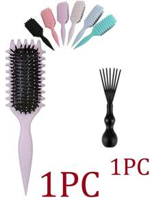 Nuevo set de cepillos para definir el rizado, 1 pieza Cepillo redondo limpiador de cabello, 1 pieza Cepillo moldeador y definidor de rizo para cabello rizado de mujer, diseñado por Candybrush