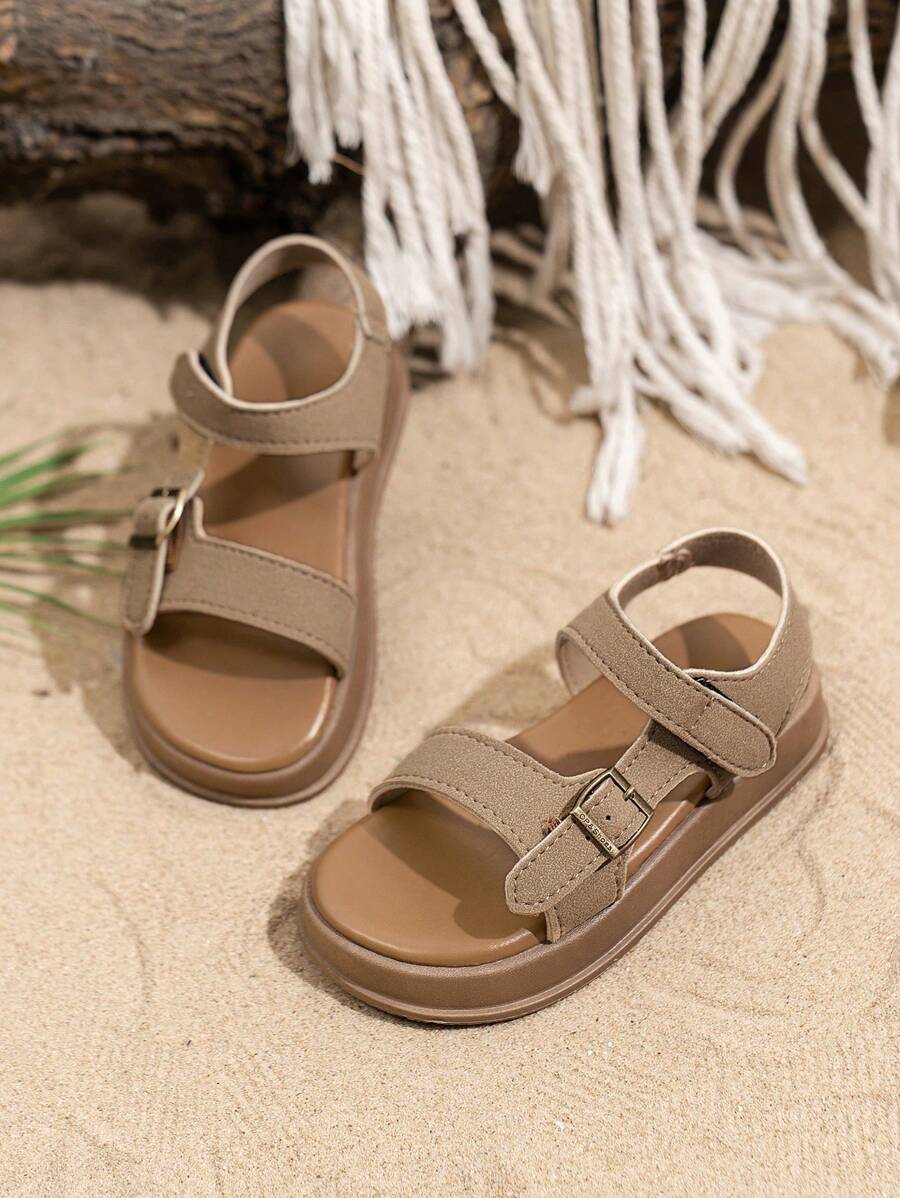 2025新款凉鞋，卡其色扣凉鞋，软底厚底凉鞋，沙滩凉鞋，时尚运动凉鞋，设计精美的凉鞋，穿运动凉鞋， - 卡其色 - 查看 1