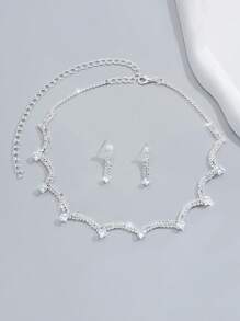 1 Set Sparkling Rhinestone Jewelry For Wedding Or Evening Party - Multicolor - View 2