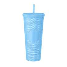 Large Capacity Double Layer Plastic Durian Smoothie Cup With Straws - Multicolor - View 7