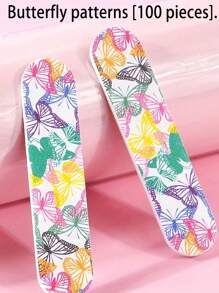 50pcs Dual-Sided Durable Portable Mini Nail Files, Suitable For Natural And Artificial Nails, Compact Colorful Design For Manicure & Pedicure