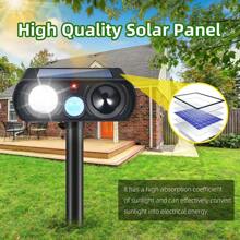 Paquete de 4 repelentes ultrasónicos solares: Estroboscopio LED, ahuyenta mapaches - *4 - Ver 2