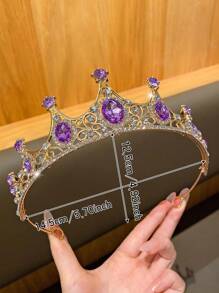 1pc Fashionable Crown Headband, Suitable For Performance And Birthday Use - Multicolor - View 2