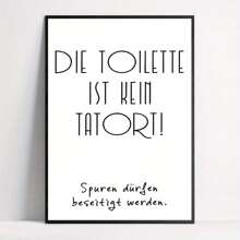 Póster de lienzo divertido "El inodoro no es una escena del crimen" - Arte de pared para baño sin marco para decoración del hogar, perfecto para sala de estar, dormitorio y oficina