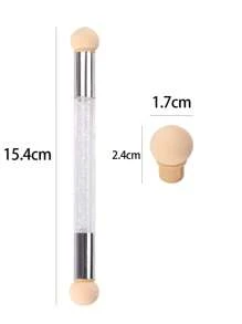 Pincel Duplo para Esponja de Unha para Degradê, Pincel Aplicador para Seleção e Efeitos Degradê, Pincel Duplo com Ponta de Esponja para Tinta e Arte de Unhas, Ferramenta DIY para Manicure