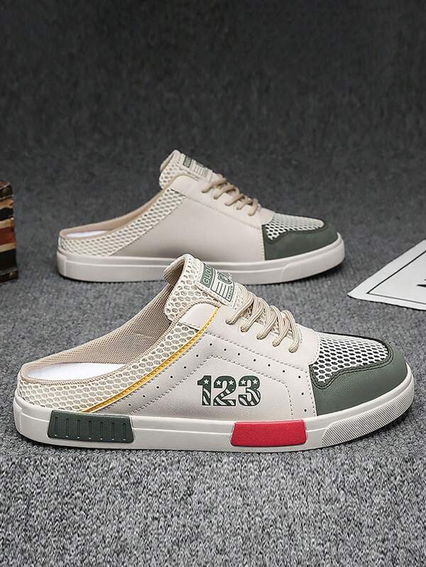 Sandalias deportivas casuales para hombre con suela gruesa, antideslizantes, resistentes al desgaste, talla extra grande 47, estilo desenfadado slip-on, de malla de punto transpirable, con cordones, resistentes a los olores, calzado deportivo casual de moda para uso diario y trabajo