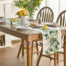 Nappe florale de camélia pour l'été, décoration de table de cuisine/salle à manger à motif de feuilles botaniques printanières pour la maison et les fêtes