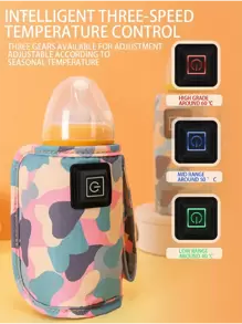 1 件便携式恒温加热奶瓶加热器，保持奶瓶温暖，适合户外使用，加热缓慢，需要电力才能运行 - 迷彩溫乳器 - View 3