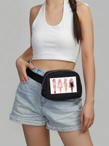 Customized Picture Or Text Personalized Waist Bag, Suitable For Both Men And Women's Velvet Free Mini Zipper Waist Bag, Small Fashionable Crossbody Bag, Waterproof Sling Bag With Adjustable Shoulder Strap, Running And Hiking Exercise Waist Bag, Gifts For Girls And Men