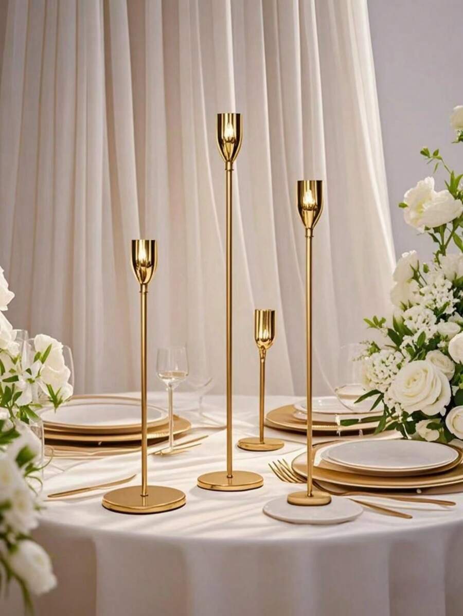 3 Stücke/Set Eisen Kerzenhalter, dekorativer Kerzenständer - Kerzenhalter für Hochzeit, Essen, Party - antikes Messing, Kamin Dekoration Kerzenständer Tisch Dekoration Säulenkerzenhalter für Hochzeit, Zuhause Dekoration, Feiertagsparty Dekoration, Festival Zuhause Dekoration