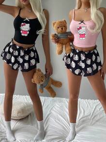 SANRIO 2 件 Hello Kitty 女式印花短款吊带背心 - 彩色 - 查看 1