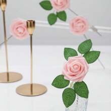 10/30/50 bông hồng giả bằng xốp màu ngà có cuống, thích hợp để tự làm bó hoa cưới, trang trí bàn tiệc cô dâu, trang trí bàn tiệc, ngày Valentine và ngày của Mẹ (không bao gồm hộp giấy) - Màu Hồng baby - Xem 7