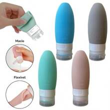 Kit 4 90ML Silicone Bottles With Transparent Case Useful For Travel Dispenser - 1 GÓI HÀNG - Xem 7