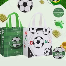 24/20/16/10/8pcs Non-Woven Football Sports Theme Gift Bags, Multi-Functional Gift Packaging Tote Bags, Suitable For Birthday Party Favors, Supermarket Reusable Shopping Bags, Festival Activity Giveaway Bags