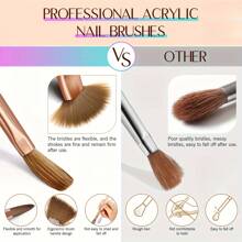 6pcs Acrylic Nail Art Brush Set, Sizes 4/6/8/10/12/14, Suitable For Acrylic Nail Powder Application, Gradient Nail Art Brushes, Applicable For Nail Art, Acrylic Powder And Acrylic Nail Kits, DIY Nail Salon - Multicolor - View 9