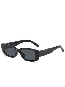 2pcs/Set Women's Black White Plastic Frame Square Beach Fashion Glasses Fashionable For Summer Beach Vacation,Outdoor,Travel