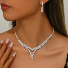 1 Set Sparkling Rhinestone Jewelry For Wedding Or Evening Party - Multicolor - View 11