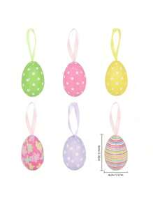 1/4/12 件泡沫复活节彩蛋复活节快乐派对家居装饰品彩色兔子鸟蛋挂饰 DIY 工艺品儿童礼物玩具 - 彩色 - 查看 3
