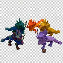 3D 打印麒麟神话生物骑士可爱小雕像，彩色传奇动物工艺雕像，生日/复活节/圣诞节礼物，节日娃娃 - 彩色 - 查看 7