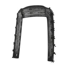 Women Lace Bolero Shrug Tops With Velvet Bows Hollow Out Shrug Open Front Cropped Cardigan Bolero Fishnet Shawl Arm Sleeves With Finger Holes Costume Accessories - màu đen - Xem 3