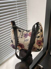 Retro Bohemian Crossbody Bag, Floral Retro Pattern Shoulder Bag, Vintage Hobo Bag, Women Handbag & Wallet Set