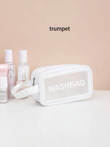 1 Pc Pvc Makeup Bag With A Small Body And Large Storage Capacity,Portable Women's Travel Transparent Waterproof Wash Bag, Storage Bag, Handbag Bag, Multi-Functional Travel Makeup Wash Bag,One Bag Is Versatile And Convenient For Daily Life, Cold Resistant, Waterproof Material, Semi Transparent Frosted Design, Beauty And Makeup Tools