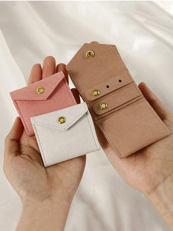 1件装奢华麂皮首饰卷式收纳盒 - 高级耳环、戒指、耳钉、项链收纳盒 - 小巧便携，保护性强，是度假、旅行的理想之选，女士首饰盒，首饰收纳盒