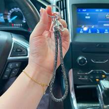 1 件多色时尚奢华闪亮水晶水钻装饰挂绳，适用于手机、汽车钥匙、包包、坚固腕带