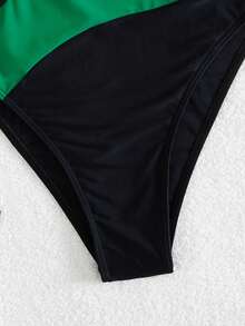 Women's Vacation Beach Colorblock Splicing One-Piece Swimsuit