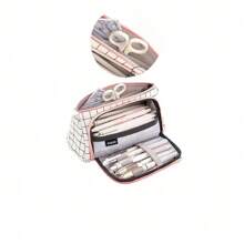 Cross-Border Supply Coreano Estilo Macaron Bloco de Cores Conversível Grande Capacidade Estojo de Lápis Atualizado Caixa de Papelaria Nova Bolsa de Lápis Bolsa de Papelaria Presente Infantil Bolsa de Moedas para Estudantes Bolsa de Armazenamento Simples para Meninos e Meninas, Estojo de Lápis, Mochila Escolar