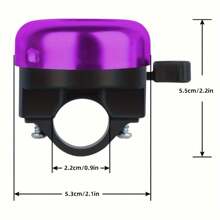 1 pieza Timbre de bicicleta de color morado fuerte, accesorio de decoración de bicicleta plegable universal, adecuado para bicicletas de montaña