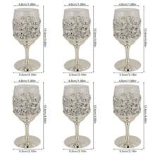 1 Set Of 6 European Style Rose Patterned Glass Stemware, Wine Glasses Suitable For Gatherings, Weddings And Other Occasions, Decorative Tabletop Craft