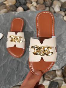 2025 New Children's Slippers, Fashion Slippers, Bohemian Style Slippers, Soft Sole Wear-Resistant Casual Slippers, Slippers, Golden Buckle Slippers