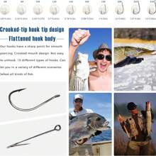 100Pcs Fishing Hooks Set Carbon Steel Single Circle Fishing Hook Fly Fishing Barbed Carp Hooks Sea Tackle Accessories - Gold - View 9