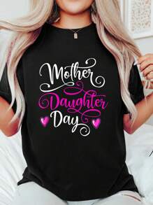 Mother Daughter Day Shopping Vacation Trip Fun Matching T-Shirt 100% Cotton, Breathable & Comfort Fit, Short Sleeve Crew Neck Top For All Seasons