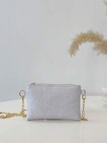 Torba na ramię ze skóry PU z haftowanym wzorem serca, mała kwadratowa torebka typu crossbody dla dziewcząt - A - Zobacz 6