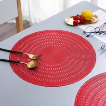 1pc/4pcs/6pcs Windproof Round Reusable Placemats, Heat Resistant Anti-Skid Table Mats For Home Kitchen, Hotel, Restaurants