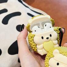 1 件可爱企鹅、榴莲、仓鼠和饼干熊硅胶耳机盒，防震，兼容 Apple 1/2/3、Pro/Pro2、New 4