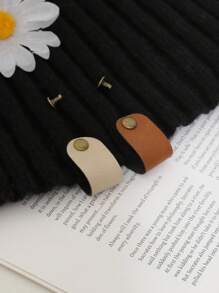 钩针标签 - 适用于手工制品、针织品和钩针的人造皮革标签 - 添加自定义徽标或文字 - 易于连接 - 包含铆钉 2.75x0.78 英寸 - 多色 - 查看 4