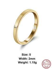 1枚简约优雅的925纯银/14K金/银永恒戒指，3毫米宽，光泽亮丽，适合日常佩戴，也适合生日派对、圣诞节、情侣戒指和周年纪念日礼物。