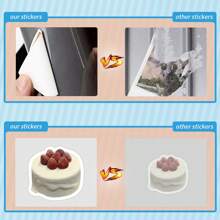 101 张白色美学贴纸乙烯基美学贴纸、贴花、剪贴簿、日记、保险杠、滑板、水瓶、卡通、安全帽、汽车贴纸 - 彩色 - 查看 6