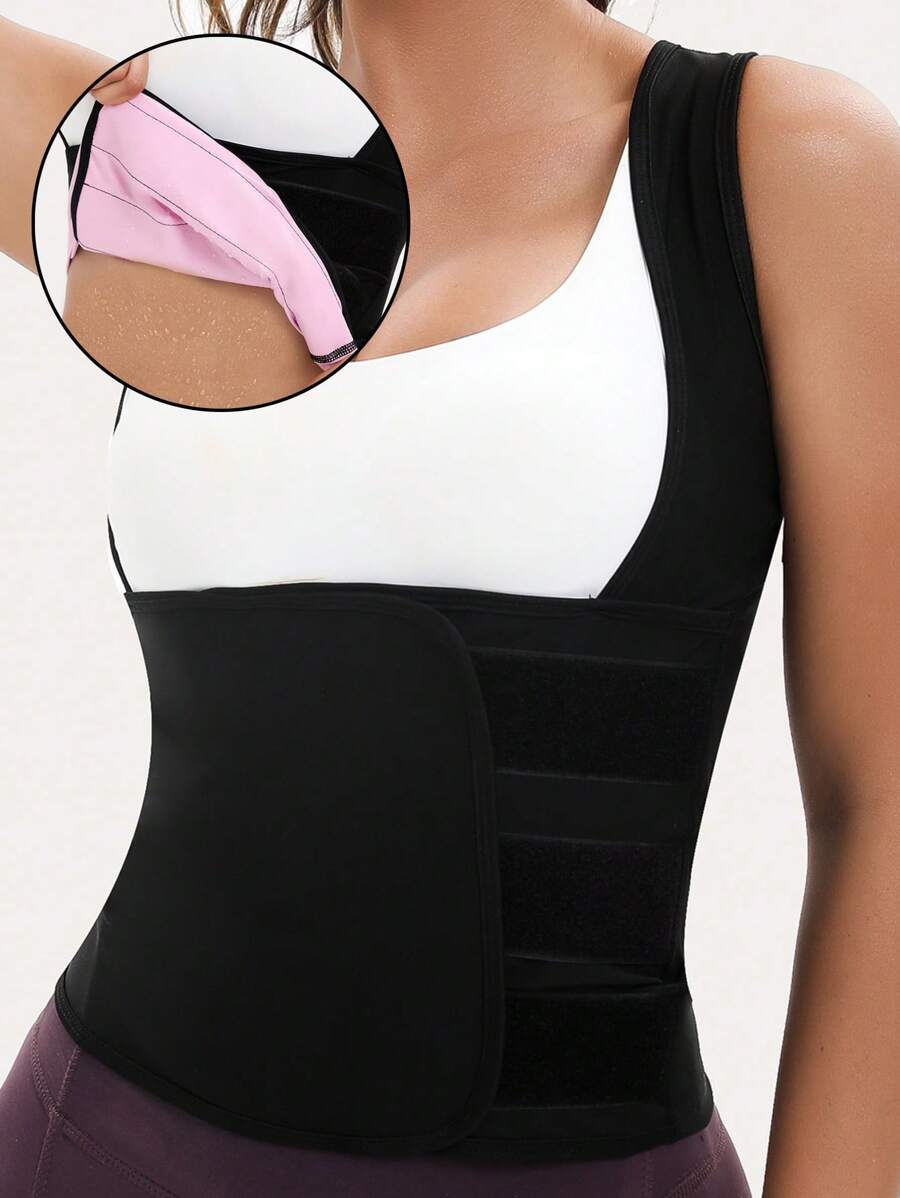 1pc Waist Trainer Sweat Sport Fitness Top, Short/Long Sleeve Shapewear - Multicolor - View 1