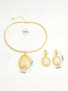 24K Gold Plated 2pcs Fashionable Spider Web Patterned Hollow Out Jewelry Set For Women, Suitable For Party, Wedding, Anniversary, Daily Wear