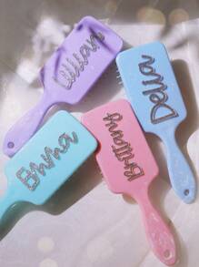 1 件定制名字按摩桨刷，马卡龙色礼物，适合女士，日常和节日礼物