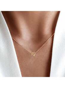 1 件装新款时尚不锈钢十二生肖 O 型链项链女款生日礼物